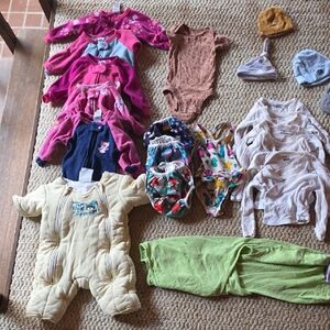 Huge Baby Girl Lot! Size 0-3 Months. 55 Pieces!